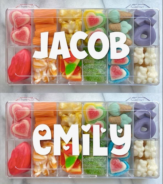 Love Candy Charcuterie Box Party Favor Tackle Box Kids *Personalized* –  Sweet Candy Boards